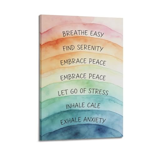 Impression sur toile de motivation arc-en-ciel pour bureau et chambre