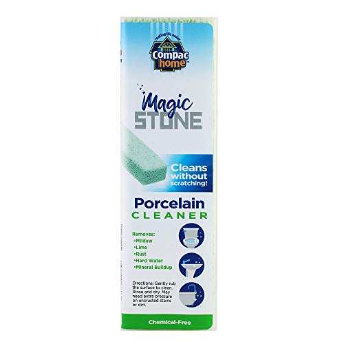 Comparison: Best Cleaner For Porcelain Sink 7 Compac Magic-Stone Porcelain Cleaner, Green Product, Made from Recycled Glass, Scouring Stick Toilet Cleaner, Removes Stubborn Lime Stains from Porcelain or Bathroom Fixtures, 1 Count