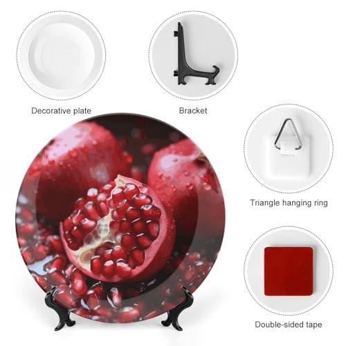 Plato decorativo de cerámica personalizado para regalo con soporte vertical de mesa 4