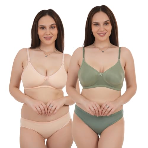 Image of UNITRUST Premium Lingerie Set with Full Coverage Non-Padded Bra and Hipster Panty Set