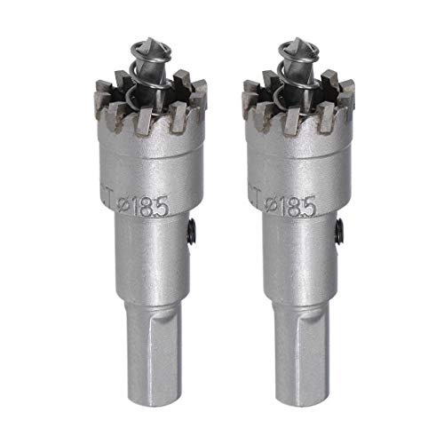 uxcell 18.5mm Carbide Hole Cutter, TCT Hole Saws for Stainless Steel Sheet Metal, High Density Carbide Tooth, 2pcs