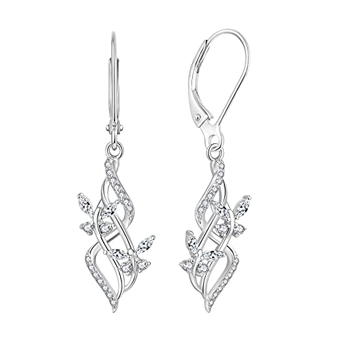JO WISDOM Women Infinity Butterfly Earrings,925 Sterling Silver Dangle & Drop Earrings with 5A Cubic Zirconia