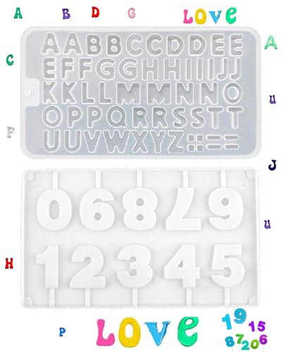 KGDUYC Molde de Silicona con Letras numéricas, Números del 0 al 9, Forma de números 3D, extraestable, de Silicona, Molde para jabón, Molde para Chocolate, Molde para Hornear