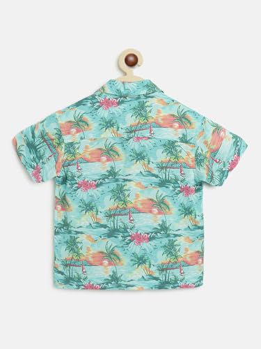 Image of Nautinati Boys Printed Collared Shirt with Shorts Clothing Set | Age 1-5 Years