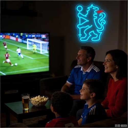 Image of Football Neon Sign for Wall Decor Soccer Team Logo LED Light for Man Cave