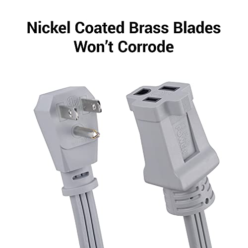 Clear Power 3Ft 14/3 Gray Air Conditioner/Major Appliance Indoor Extension Cord, Grounded Flat Plug, Perfect For Ac Units And Major Appliances, Dcic-0001-Dc #TOP1