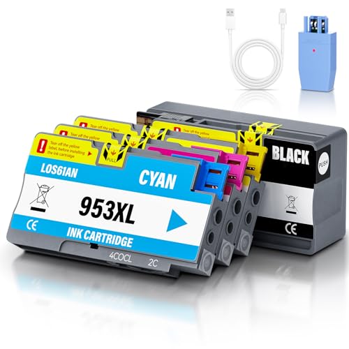 Osinkjet 953XL Multipack Druckerpatronen Kompatibel für Officejet Pro 7720 8715 7740 8710,953 XL Replacement for HP officejet pro 7730 8210 8730 8720 8725 8216 Drucker(schwarz Cyan Magenta gelb) Osinkjet 953XL Multipack Druckerpatronen Kompatibel für Officejet Pro 7720 8715 7740 8710,953 XL Replacement for HP officejet pro 7730 8210 8730 8720 8725 8216 Drucker(schwarz Cyan Magenta gelb)