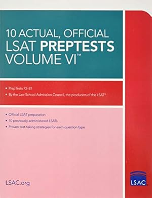 10 Actual, Official LSAT Preptests (6) (Lsat Series)