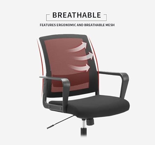 Clatina Office Chair, Mid Back Ergonomic Desk Chairs Rolling Mesh Computer Chair With Executive Lumbar Support And Height Adjustable Design For Home Office, Black #TOP4