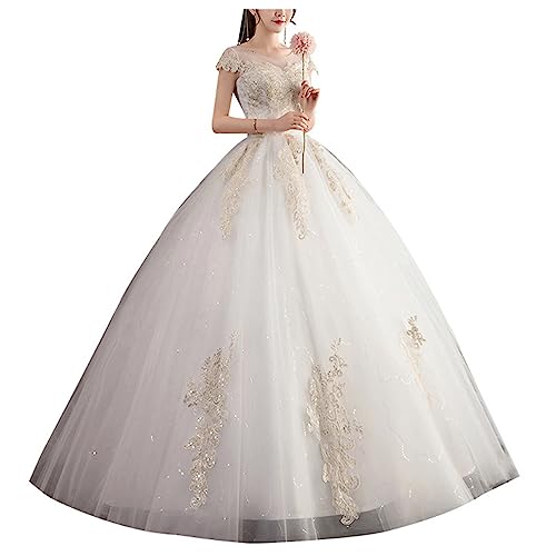 Vestido De Noiva Feminino Renda Bordada Vestidos De Noiva Bordados Vestidos De Baile De Noite De