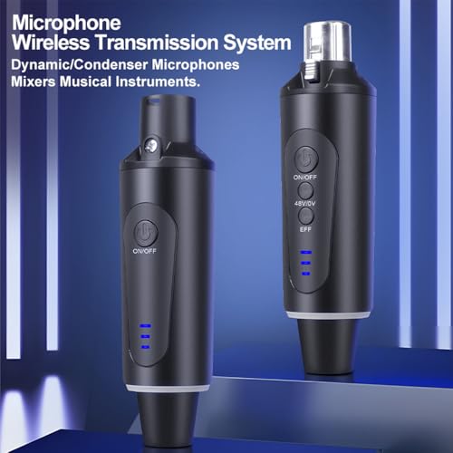 Microphone XLR Transmitter and Receiver 48V UHF Mic System for Audio Mixer Electric Guitar Bass Rechargeable Dynamic Microphone Transmitters Receivers miniatura 6