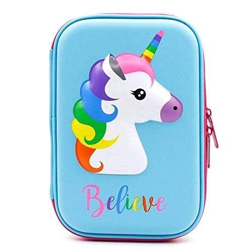 Preisvergleich Produktbild SSJIA Federmäppchen Einhorn Federmäppchen Niedliches Federmäppchen Cartoon Federmäppchen Schulbriefpapier Büro Schreibwaren Schulbürobedarf, blau