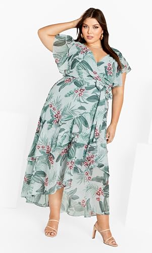 Image of City Chic Women's Plus Size Maxi Dress - Flirty Tier Print