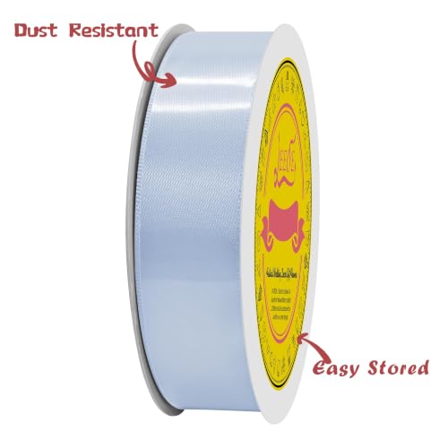 Image of Double Face Blue Bell Satin Ribbon 7 /8 Inch x 25 Yards Polyester Ribbon for Gift Wrapping Easter Weddings Party Decorations Hair Bows Invitations