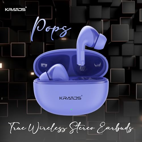 Image of Kratos Pop Ear Buds Wireless with 60H Playtime, Noise Isolation & Clear Calls, Bluetooth Earbuds with Voice Assistant, Ear Buds with Bluetooth V 5.3 & with Type C Fast Charging, IPX4 TWS Earphones
