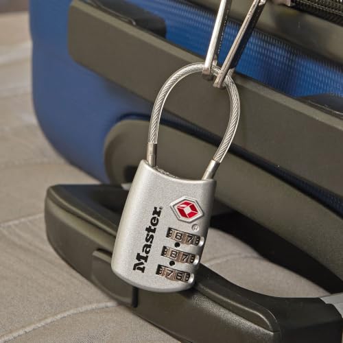 Image of Master Lock Set Your Own Combination TSA Approved Luggage Lock, Silver, 2 Pack, 4688SLVEC2