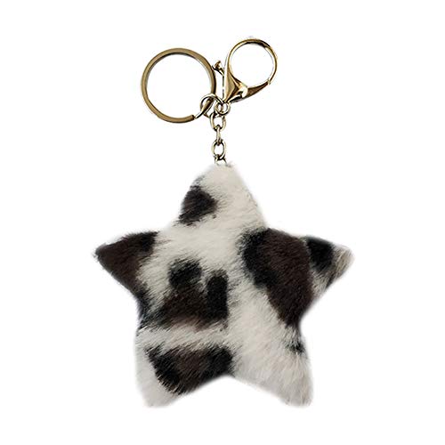 Preisvergleich Produktbild Jingyuu Schlüsselanhänger mit Bommel für Damen Plüsch Hairball Schlüsselanhänger für Handtasche Schlüsselbund / Rucksacktasche / Handtasche / Auto / Schlüssel 13 * 10cm Style-5