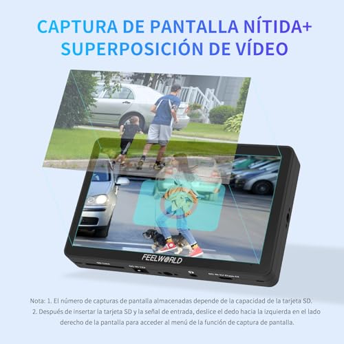 Miniatura 6 de Feelworld F6 Plus 6 Pulgadas On Camera Field Monitor Dslr Cámara Pantalla Táctil Hdr 3d Lut Waveform Full Hd 1920x1080 Ips Video Peaking Focus Assist Con 4k Hdmi Tipo C 8.4v Dc Output