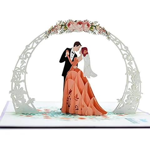 Wedding Couple Pop Up 3D card. Special Occasion “Happy Wedding” Couple Embrace. A Delightful surprise wedding congratulations greeting card gift for Him and Her, Anniversary card, Wedding Card Cover