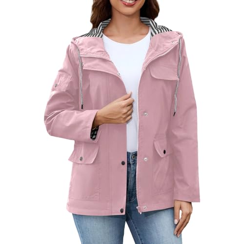 Chaqueta anorak mujer invierno cortavientos con capucha abrigo casual rojo talla grande xxl