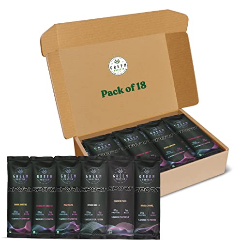 GREEN PROTEIN Sport Pea Protein Isolate Powder, 100% Vegan 25gm Plant Protein