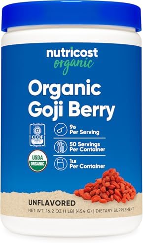 Nutricost Organic Goji Berry Powder (1lb) - USDA Certified Organic, Gluten Free, Non-GMO, Vegetarian