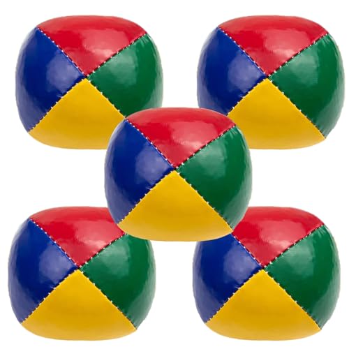 ZQuintuplian 5 Juggling Balls, Professional Fushigi Ball Set Helps to improve Dexterity and Motor Skills Contact Juggling Balls Classic Faux Ball Filled Stitched for Beginners Home or Outdoors