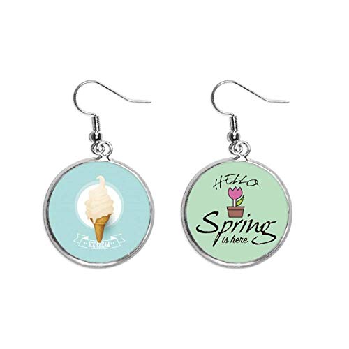 Pendientes de primavera con colgante de helado blanco para tus looks diarios