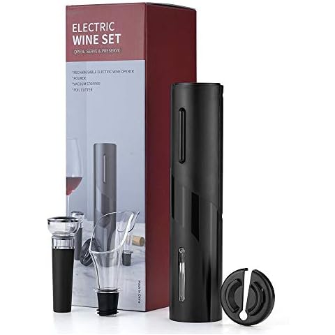 Kavydens Rechargeable Electric Wine Bottle Openers Set, Vacuum Stopper,Foil Cutter Pourer Cover