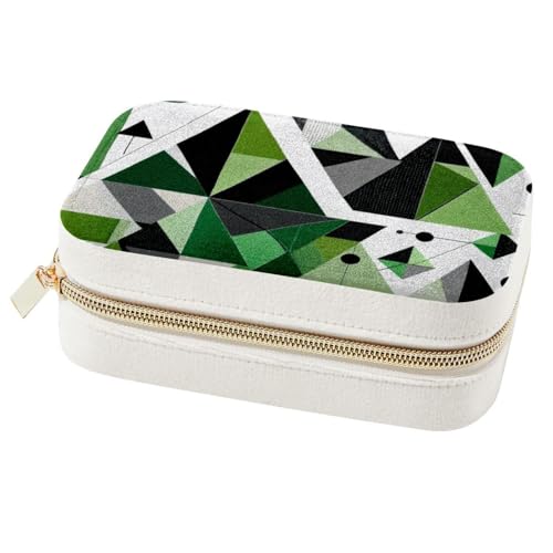 Organiseur de rangement de bijoux vert au design géométrique élégant