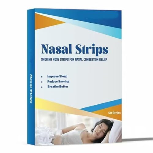Tiras Nasales Antironquidos, Mejora la Respiración y el Sueño Mejorando el Flujo de aire 66x19mm-10 PcsNasal Strips Parches Nasales Para Evitar Ronquidos, Anti Ronquidos para Dormir