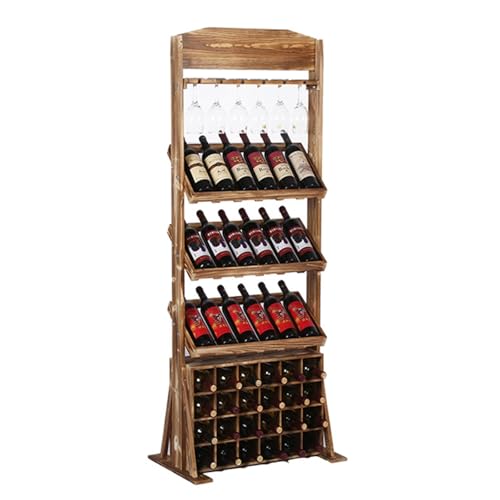 Soporte de vino de pie de madera 65x40x180cm