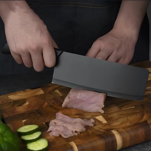 Image of SKYTONE Knife Set of 3 with Cover, Stainless Steel Knives for Kitchen| Sharp Edge Cutting Chef Knifes for Chopping Vegetables, Fruits, Multipurpose Knife, Kitchen Tools (Black Pack of 3)