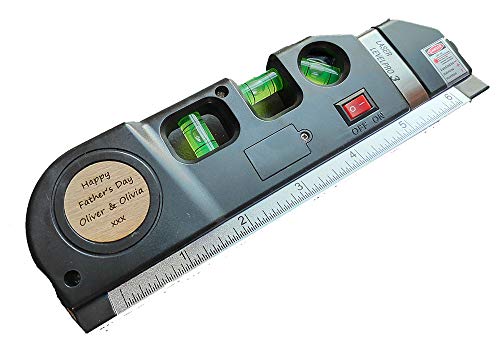 Personalised Engraved Measuring Tape with Laser and Spirit Level gift DIY man