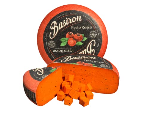 Queso Gouda pesto rojo - trozo, 200 gramos