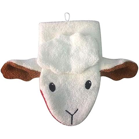 Furnis Organic Cotton, Washcloth Mitt Lamb Puppet, Child Size Cover