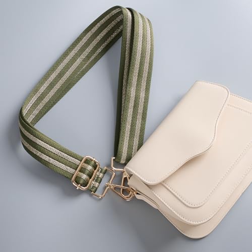 Image of chushui Herringbone Purse Strap Replacement Wide Adjustable Crossbody Strap with Metallic Thread,Woven Fashion Shoulder Bag Strap for Tote Handbag, Gold Silver Shimmer