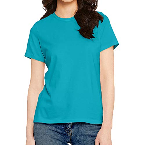 Image of Pooplu Women's Regular Fit Premium Plain 100% Cotton Round Neck Half Sleeves Multicolour Pootlu T Shirt. Casual, Stylish, Trending, Symbol Tshirts