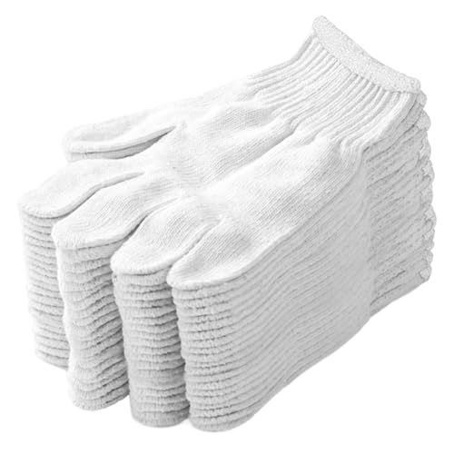Guantes de algodón Blanco Resistentes al Calor para Barbacoa, 10 Uds., para Asar, cocinar, manipulación de Alimentos, Pintura, jardinería, algodón Blanco