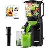 ECOSELF Cold Press Juicer, 5.3' Mega Mouth Feed Chute with Self Feeding, Masticating Juicer Machine for Leafy Greens & Fruits, Juice Extractor Machine for Batch Juicing, High Juice Yield, With Pusher