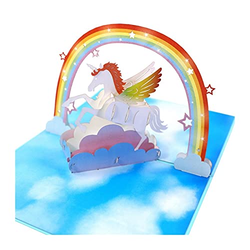 Carte de voeux Cartes d'anniversaire 3D Main Handmade Rainbow Color Invitation Cartes de vœux + Enveloppe Enfants… - Image 3