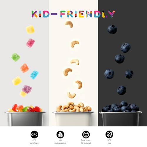 Image of Bakpoco Stainless Steel Snack Lunch Containers for Kids, 3 Packs 12 oz Leak-Proof Lunch Box Containers, Microwave-Safe, Convenient Metal Small Food Storage Container with Lid for School, Work