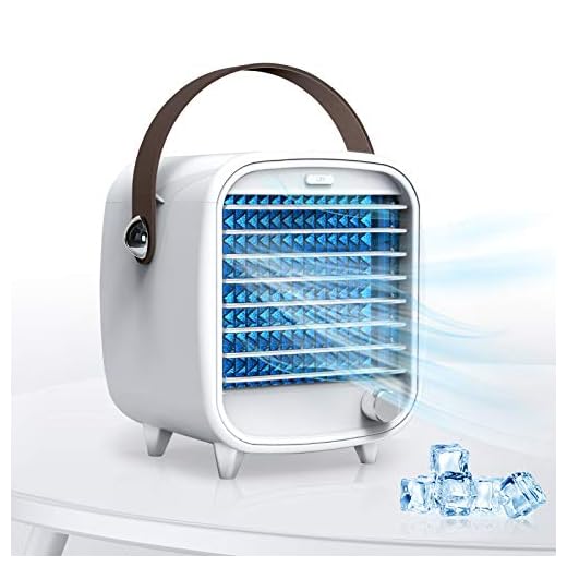 SmartDevil Bärbar luftkylare, personlig mini luftkonditionering kylare och luftfuktare, mini luftkonditioneringsfläkt för hem och kontor, superkall vind, nattlampa funktioner (vit)