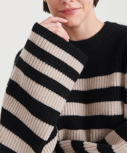 Women's Super Luxe Cashmere Striped Crewneck2
