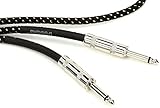 Droit au pied same Hosa 3GT18C4 Câble de guitare tissé Noir/or 5 m