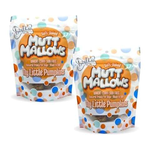 The Lazy Dog Cookie Co. Soft Dog Treats, Mutt Mallows My Little Pumpkin, for Small, Medium and Large Dogs, Wheat-Free, Baked in The USA, 5 oz. (Pack of 2) Pumpkin Cover