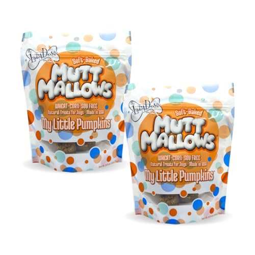 The Lazy Dog Cookie Co. Soft Dog Treats, Mutt Mallows My Little Pumpkin, for Small, Medium and Large Dogs, Wheat-Free, Baked in The USA, 5 oz. (Pack of 2) Pumpkin