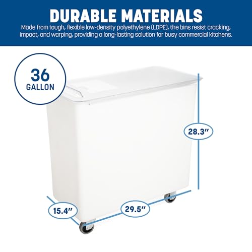 Image of Carlisle FoodService Products BIN3602 Portable Ingredient / Food-Storage Bin with Sliding Lid, 36 Gallon, White