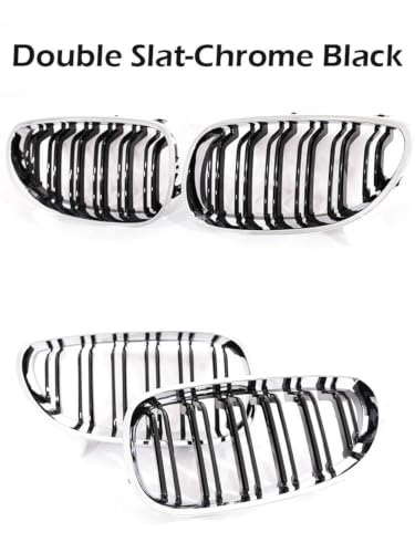 Parrilla de riñón delantera Chrome Black para Serie 5 E60 E61 2