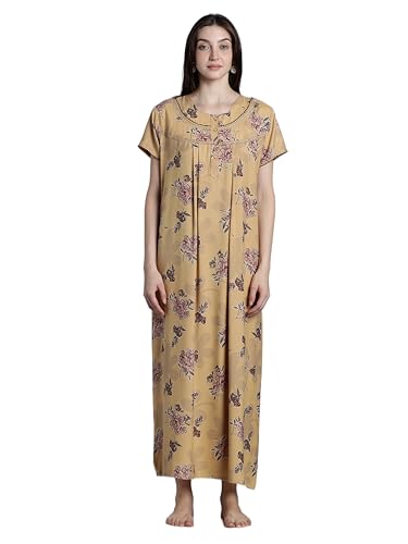 Image of 9shines Label Premium Alpine Maxi Designer Nighty | Floral Print Maxi for Women | Night wear for Women | | Full Length Night Gown for Women | Night Dress for Women Stylish (2467)